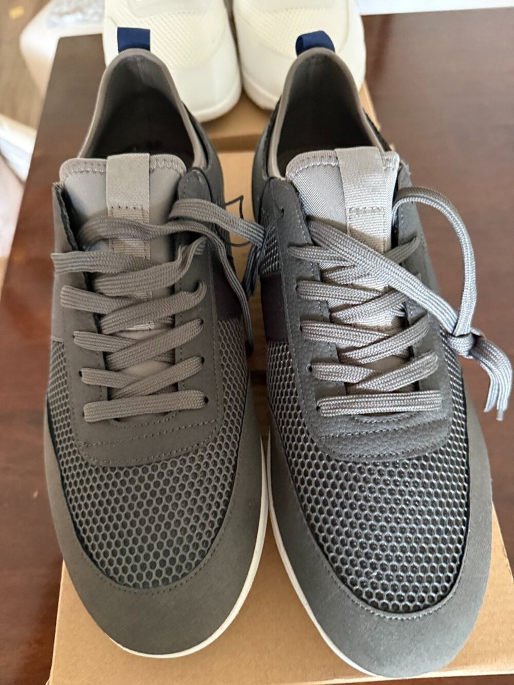Steve Madden Men's Mesh Sneakers - Grey and White